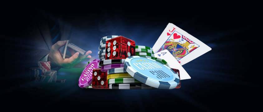 casino games with dice cards and casino chips